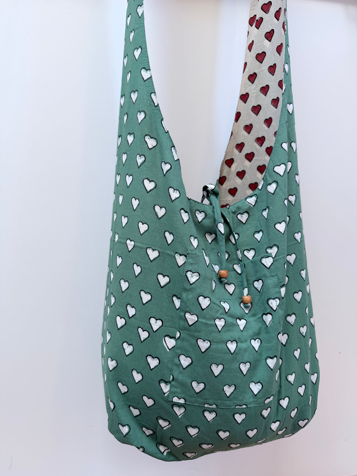 Reversible Harmony Indian Block Print Bag: 'Irish Blood, English Heart'
