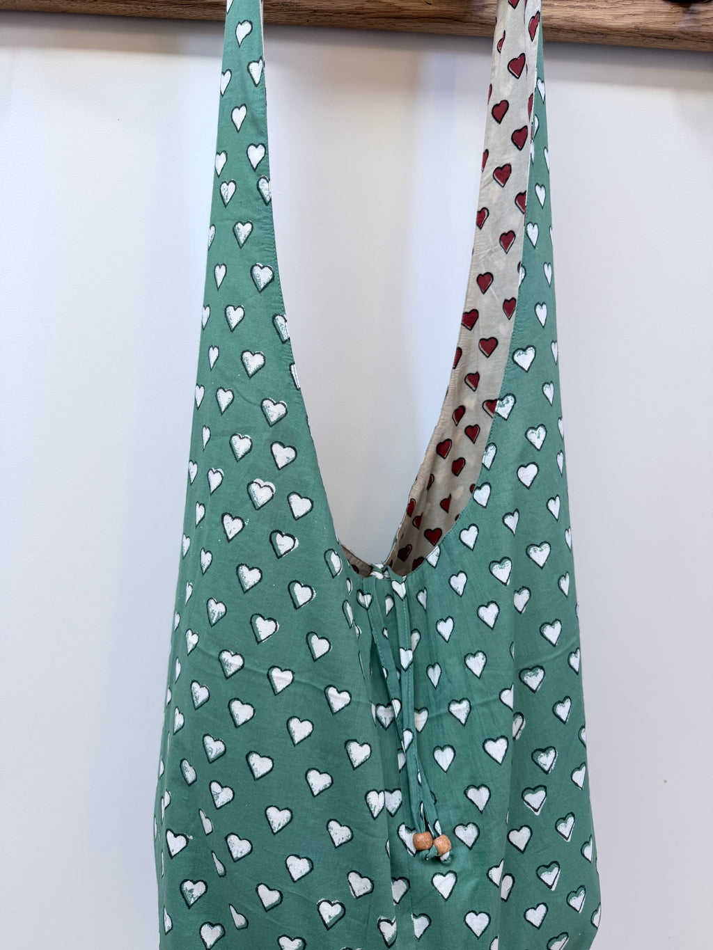 Reversible Harmony Indian Block Print Bag: 'Irish Blood, English Heart'