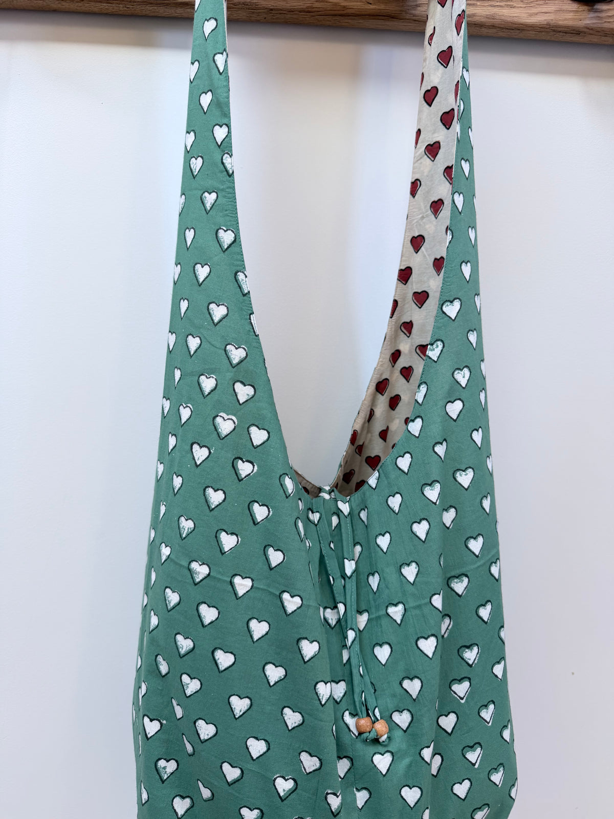 Reversible Harmony Indian Block Print Bag: 'Irish Blood, English Heart'