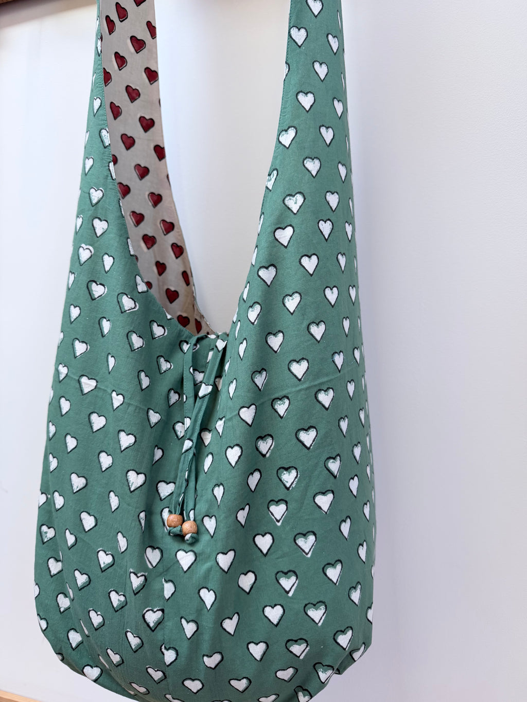 Reversible Harmony Indian Block Print Bag: 'Irish Blood, English Heart'
