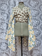 The Sofiya Wrap Blouse in Goldie | Handmade Indian Block Print Top
