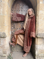 The Agatha Long Jacket in Rusty Red Velvet | Antique-Inspired & Traditionally Made
