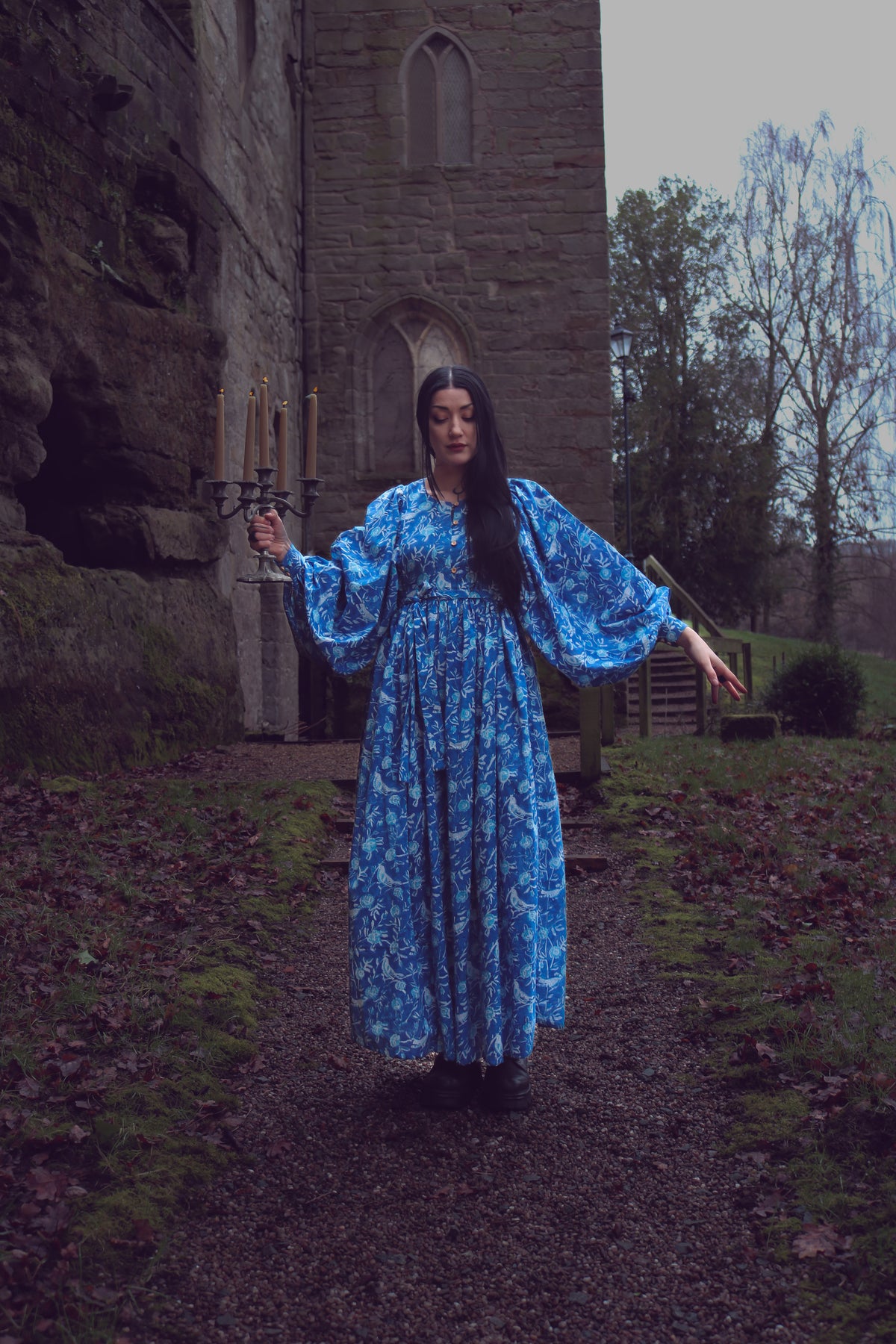 The Evangelina Block Print Dress | Bluebirds