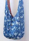 Handmade Reversible Harmony Bag: Bluebirds and Peach Daisies