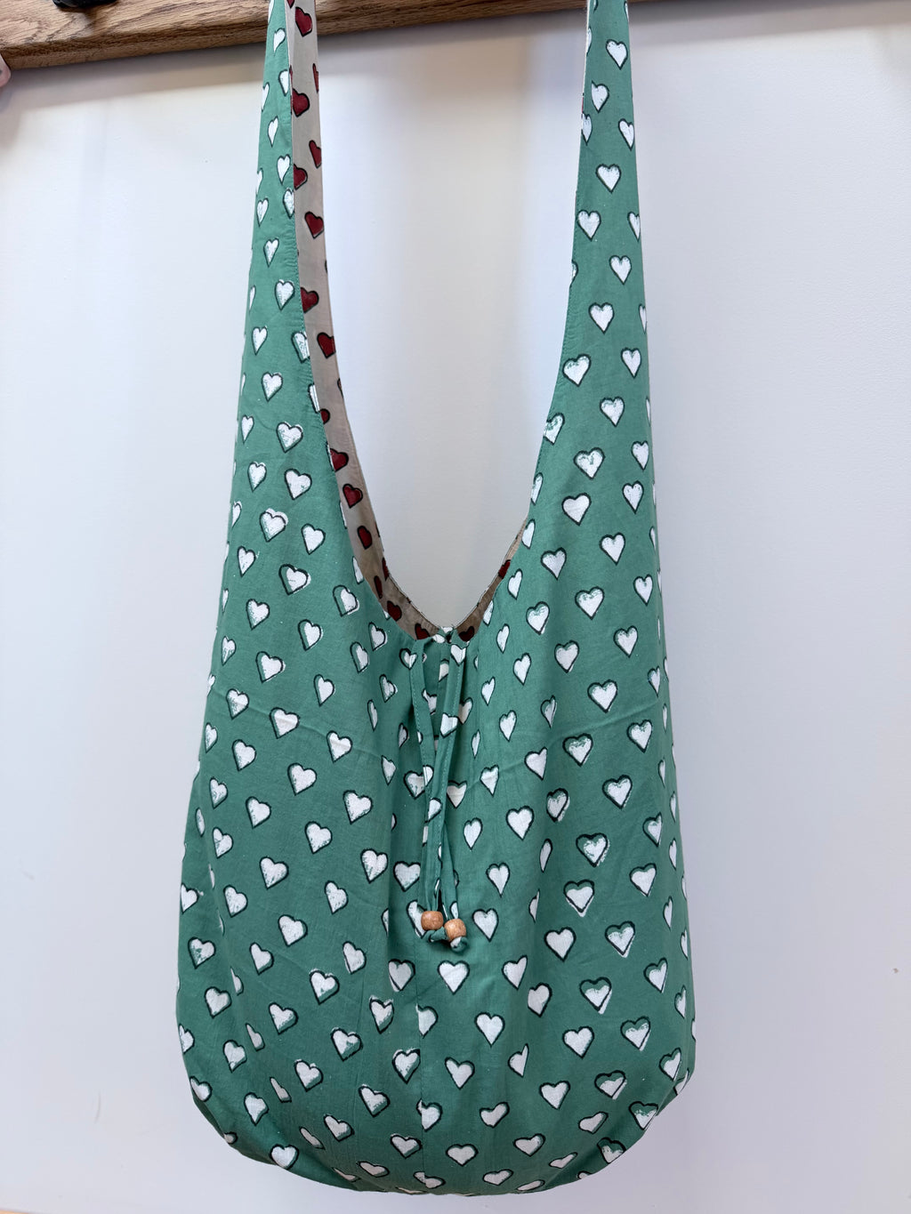 Reversible Harmony Indian Block Print Bag: 'Irish Blood, English Heart'