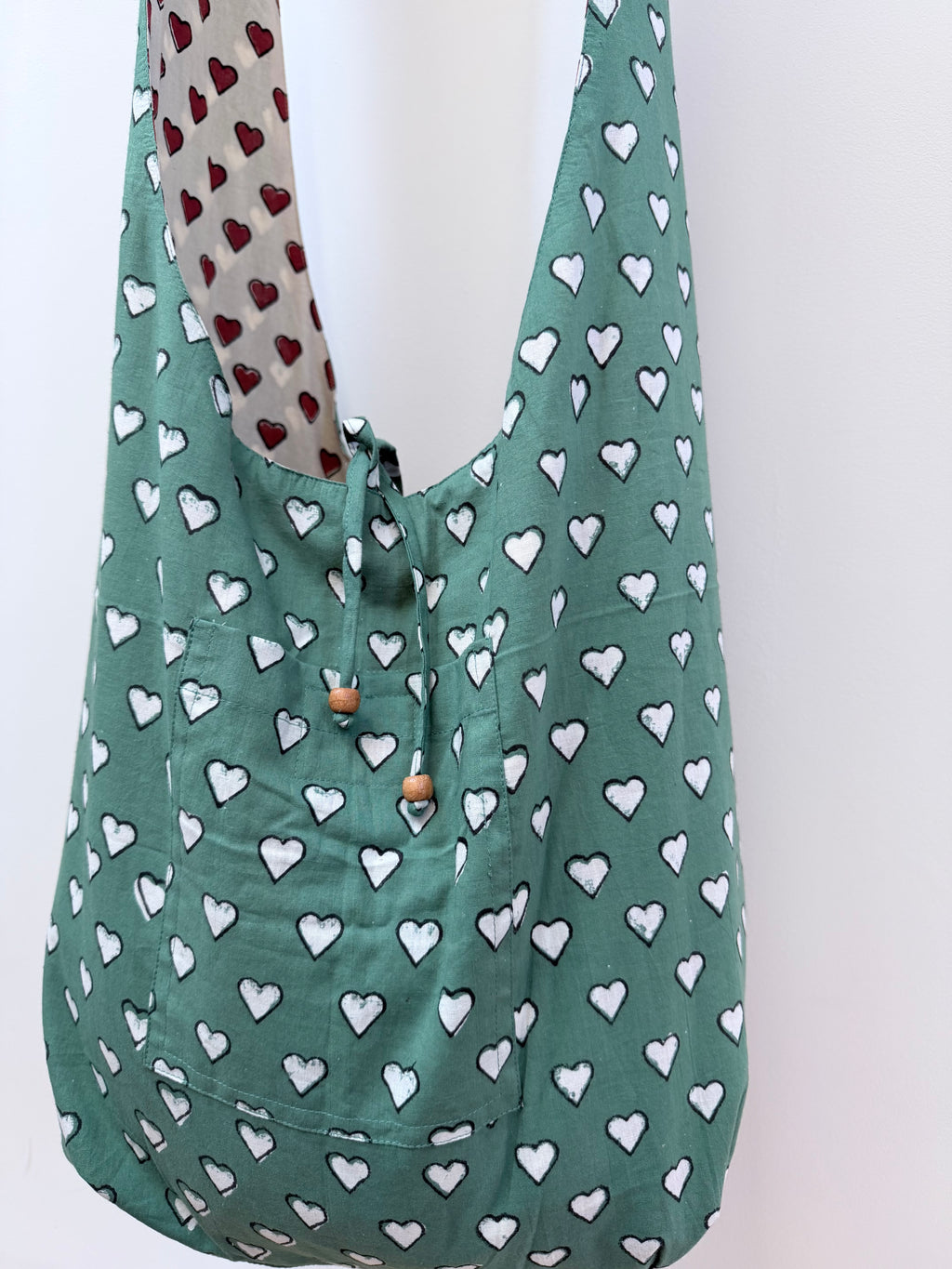 Reversible Harmony Indian Block Print Bag: 'Irish Blood, English Heart'
