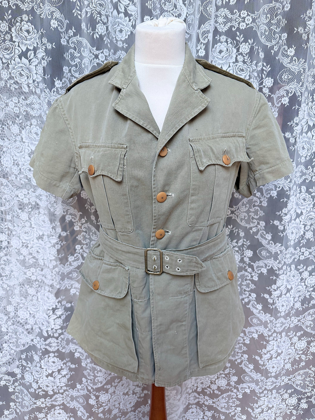 Authentic Vintage Women's Military Khaki Drill Jacket – Circa 1950