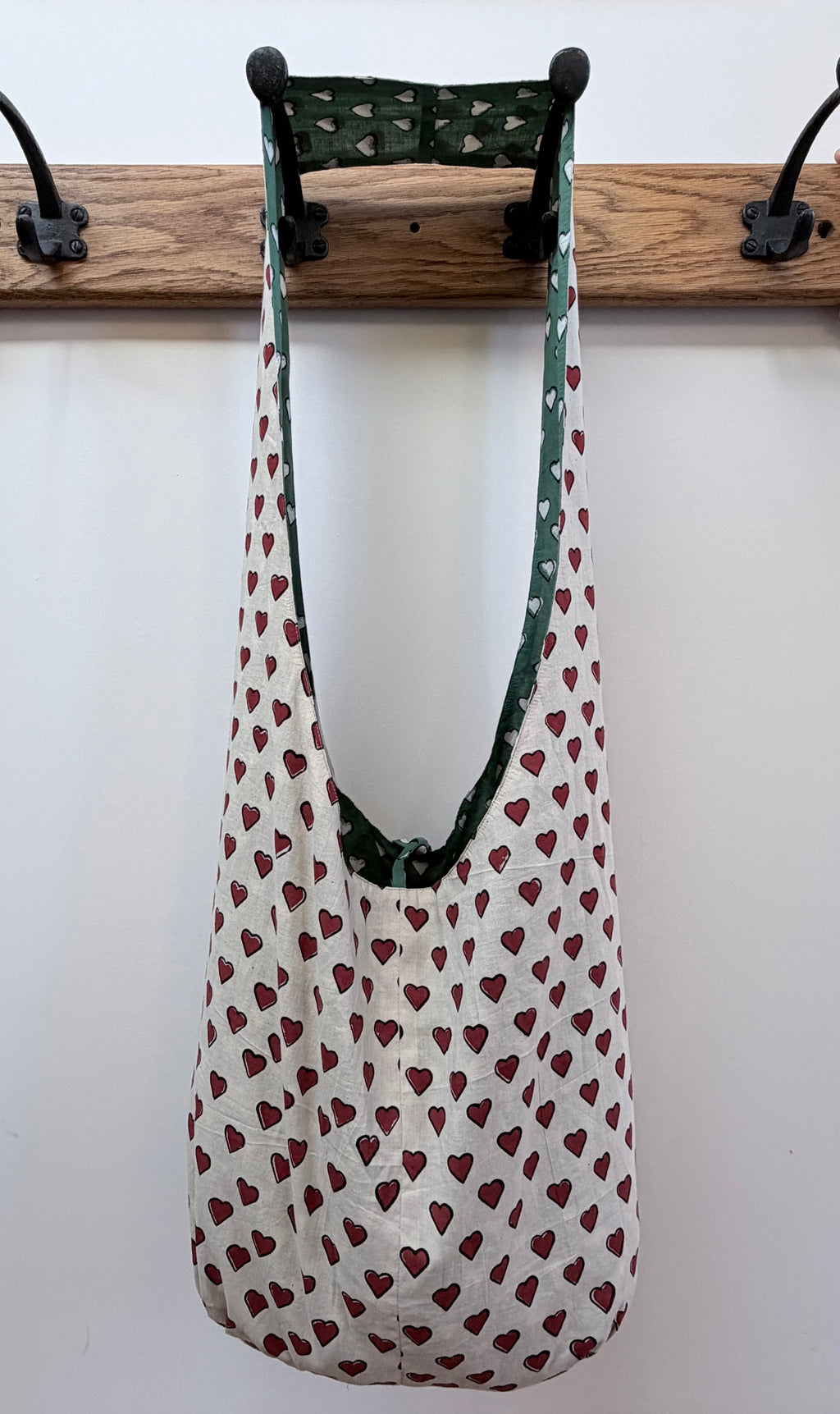 Reversible Harmony Indian Block Print Bag: 'Irish Blood, English Heart'