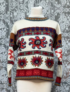 Winter Sun: 1990s French Connection Vintage Embroidered Sun Jumper