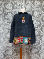 Vintage Handmade Amano Sweater Church Imagery