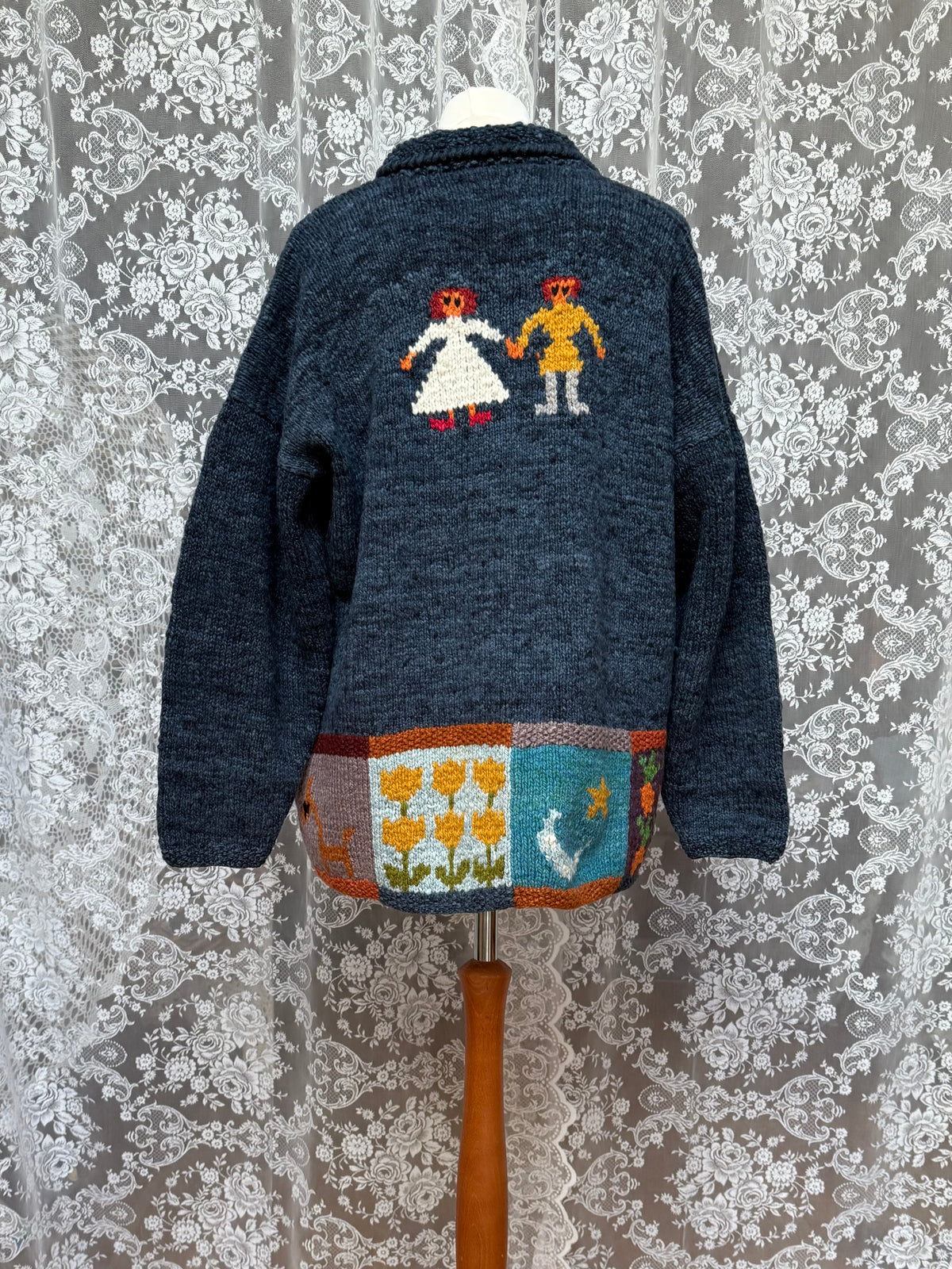 Vintage Handmade Amano Sweater Church Imagery