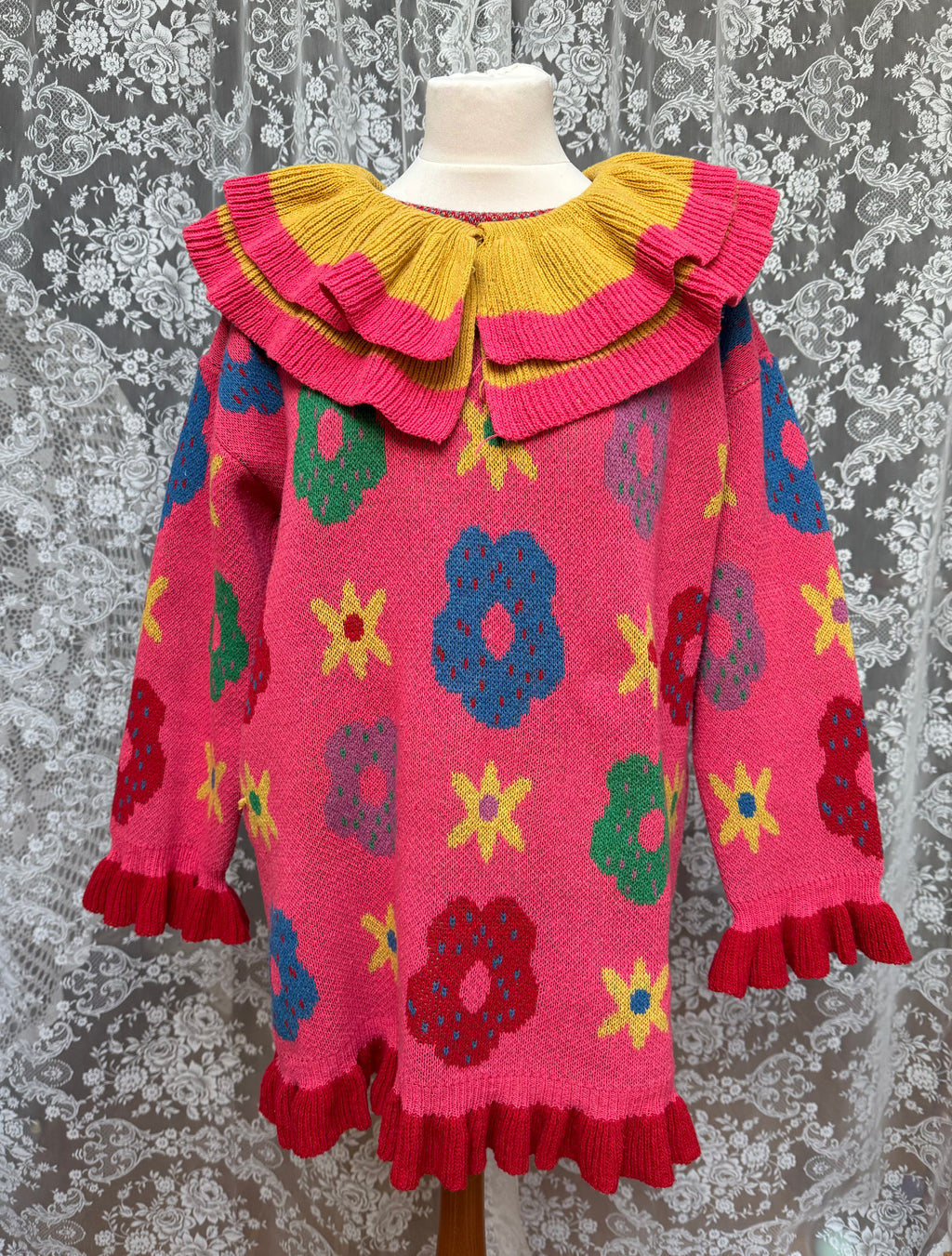 Circus Flower: Stunning Hand Knitted Vintage Jumper