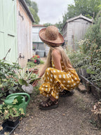 The Beatrice Bloomers in Mustard Yellow Gingham | Traditionally Made and Hand Block Printed