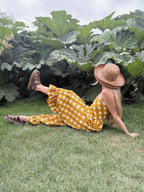 The Beatrice Bloomers in Mustard Yellow Gingham | Traditionally Made and Hand Block Printed