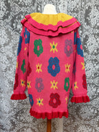 Circus Flower: Stunning Hand Knitted Vintage Jumper