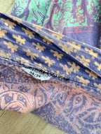 Vintage Bohemian 1970s Block Print Wrap Maxi Skirt
