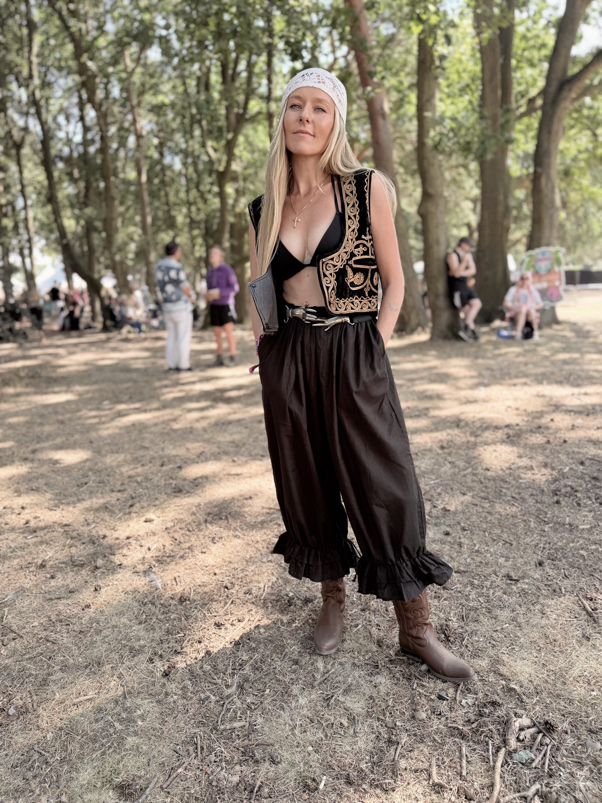 The Beatrice Bloomers in All Black Linen | Traditionally Made and Hand Block Printed