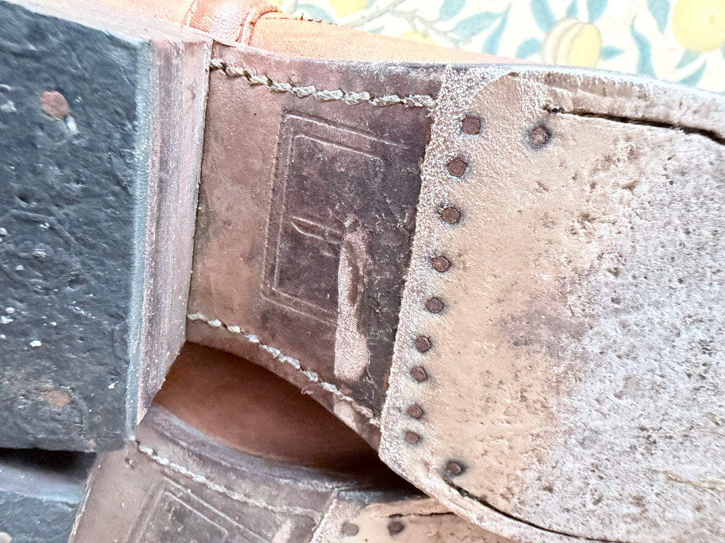 Vintage 1970s Frye Tan Embroidered Boots