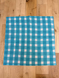The Beatrice Headscarf in Ocean Blue Gingham | Traditionally Made & Hand Block Printed