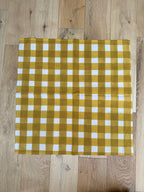 The Beatrice Headscarf in Mustard Gingham | Traditionally Made & Hand Block Printed
