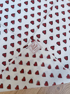 The Beatrice Headscarf in English Hearts | Traditionally Made & Hand Block Printed