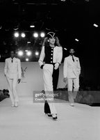 Vintage 1980s YSL Rive Gauche Picasso Collection Black & Cream Suit