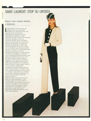 Vintage 1980s YSL Rive Gauche Picasso Collection Black & Cream Suit