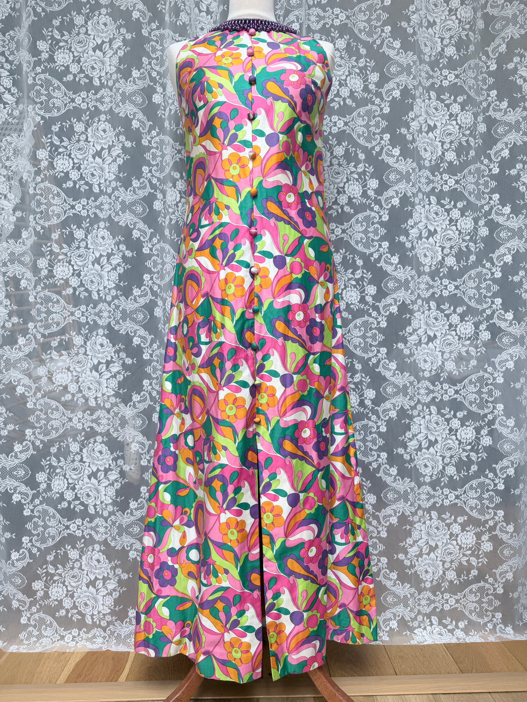 Vintage 1960s Richard Shops Psychedelic Maxi Dress