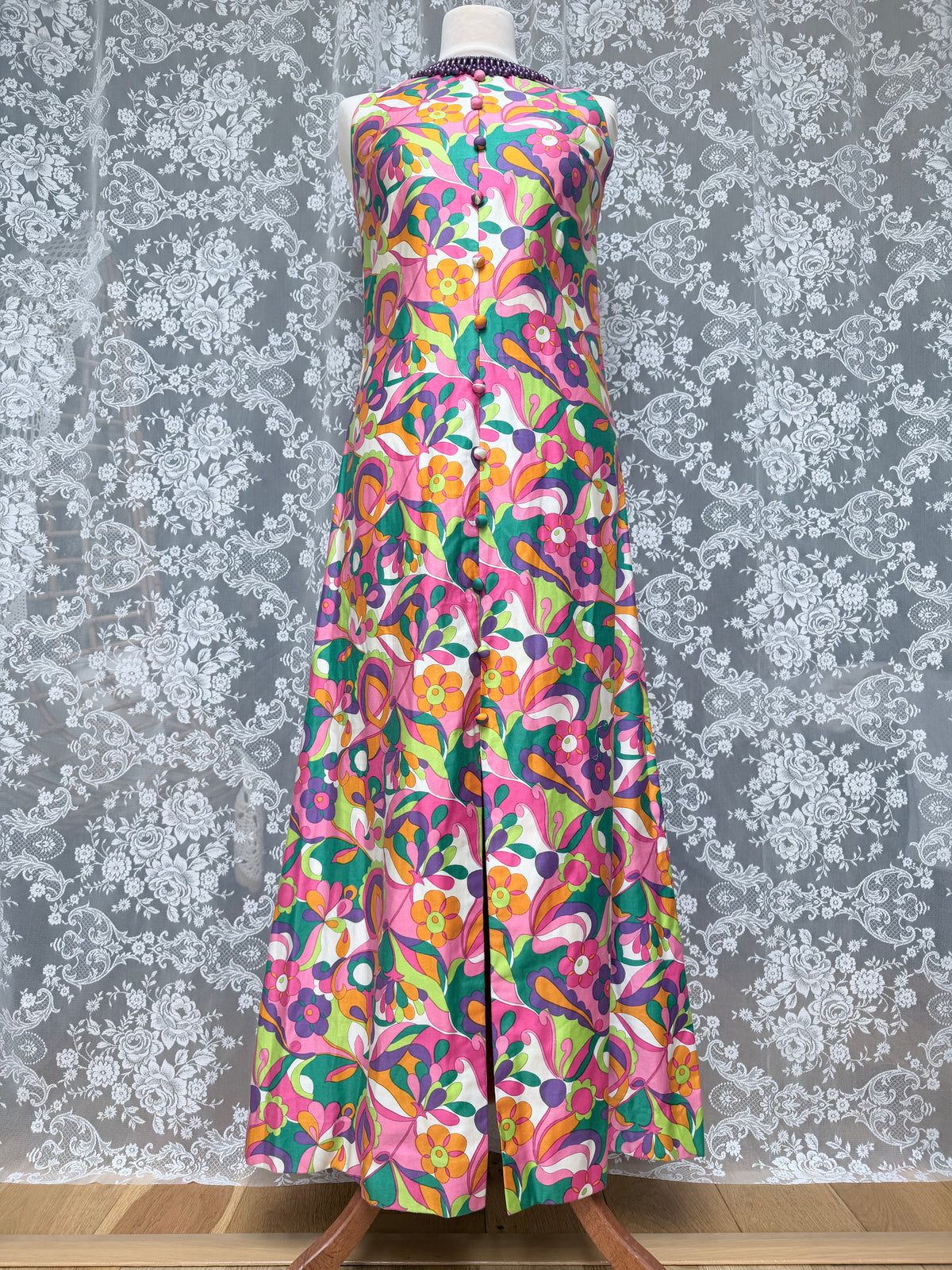 Vintage 1960s Richard Shops Psychedelic Maxi Dress
