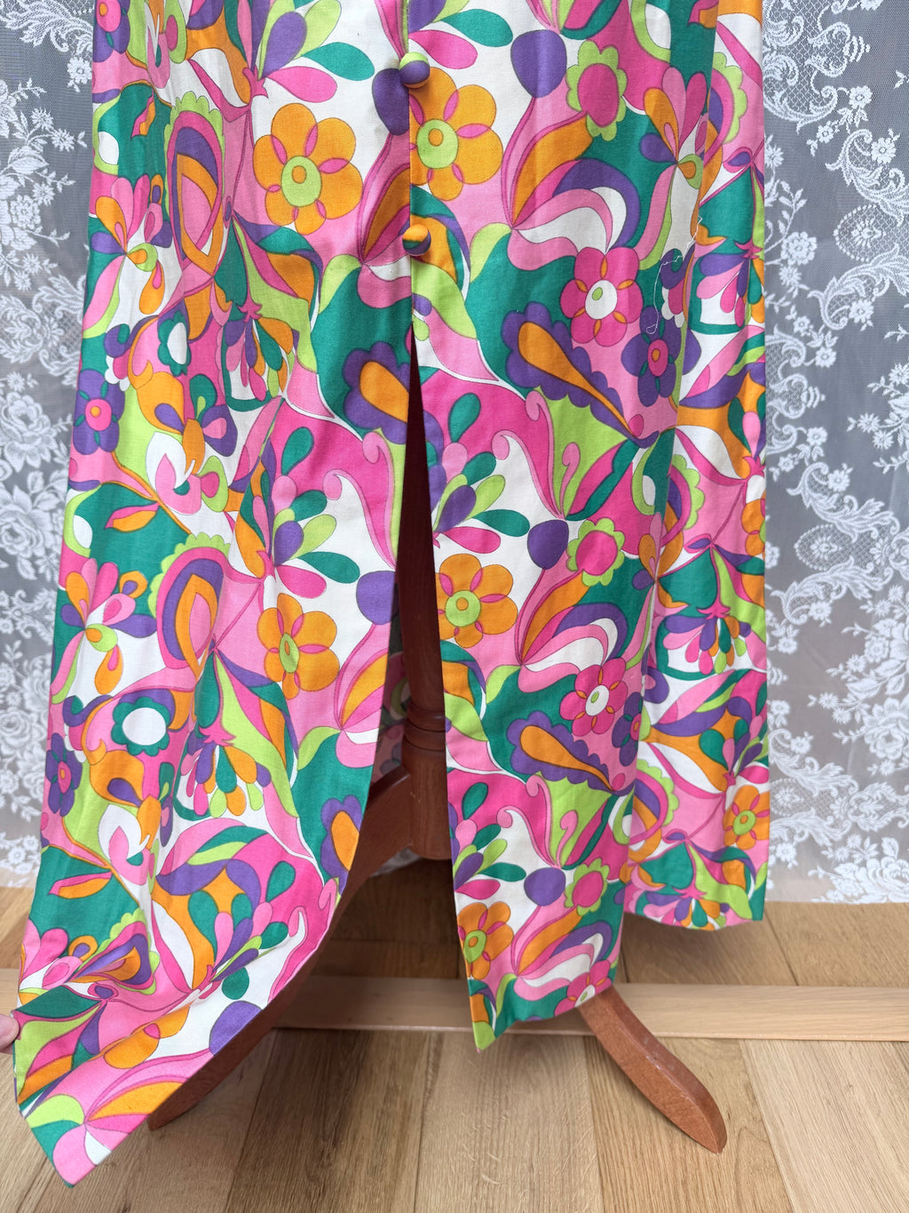Vintage 1960s Richard Shops Psychedelic Maxi Dress