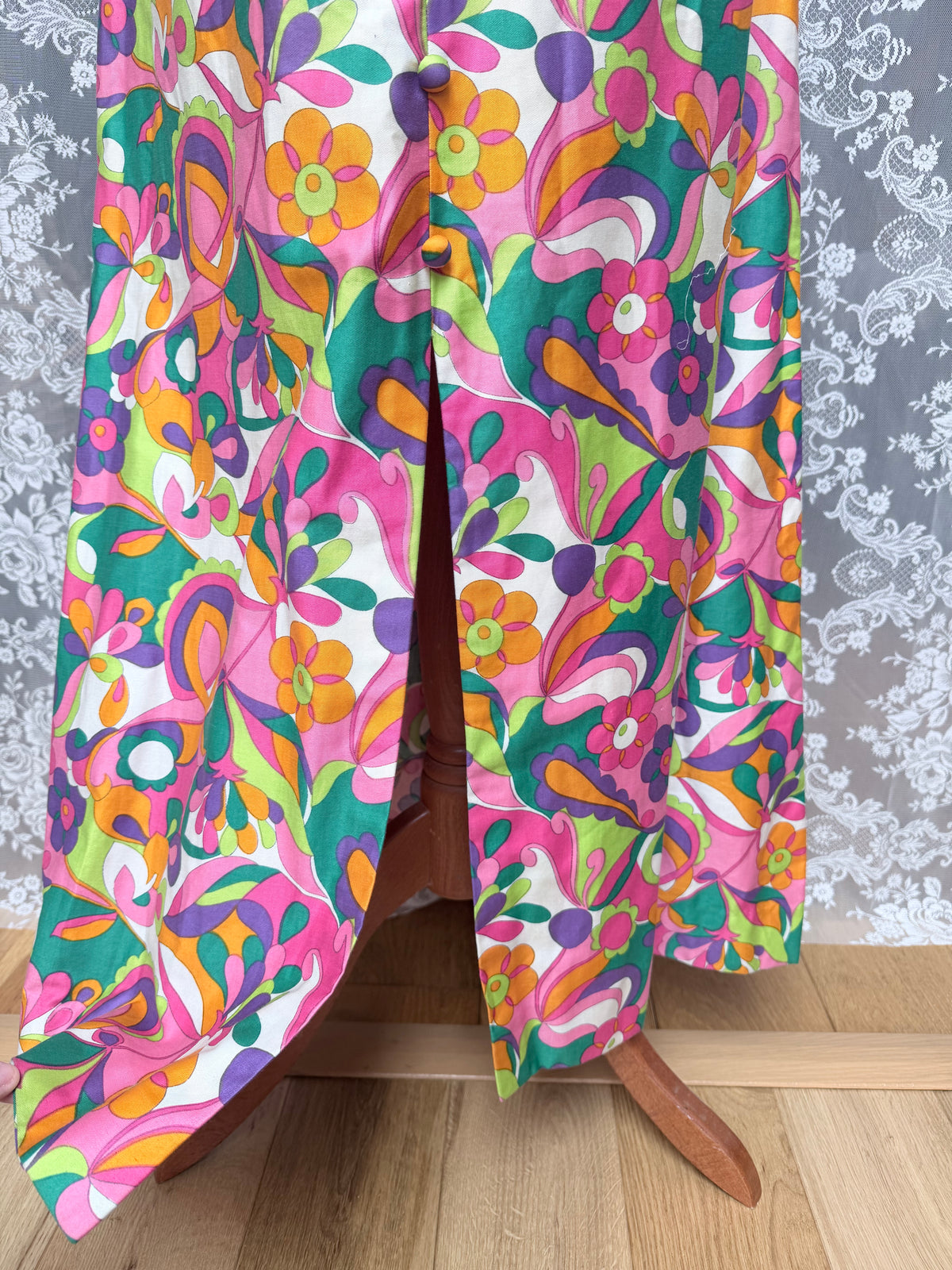 Vintage 1960s Richard Shops Psychedelic Maxi Dress