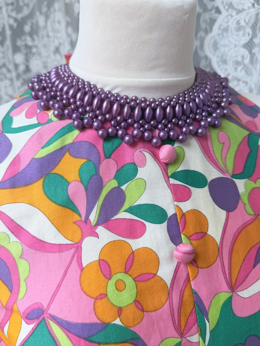 Vintage 1960s Richard Shops Psychedelic Maxi Dress