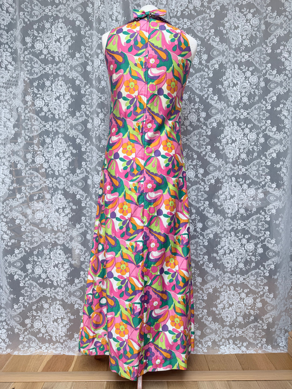 Vintage 1960s Richard Shops Psychedelic Maxi Dress