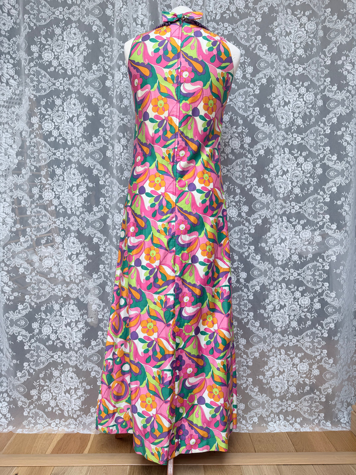 Vintage 1960s Richard Shops Psychedelic Maxi Dress
