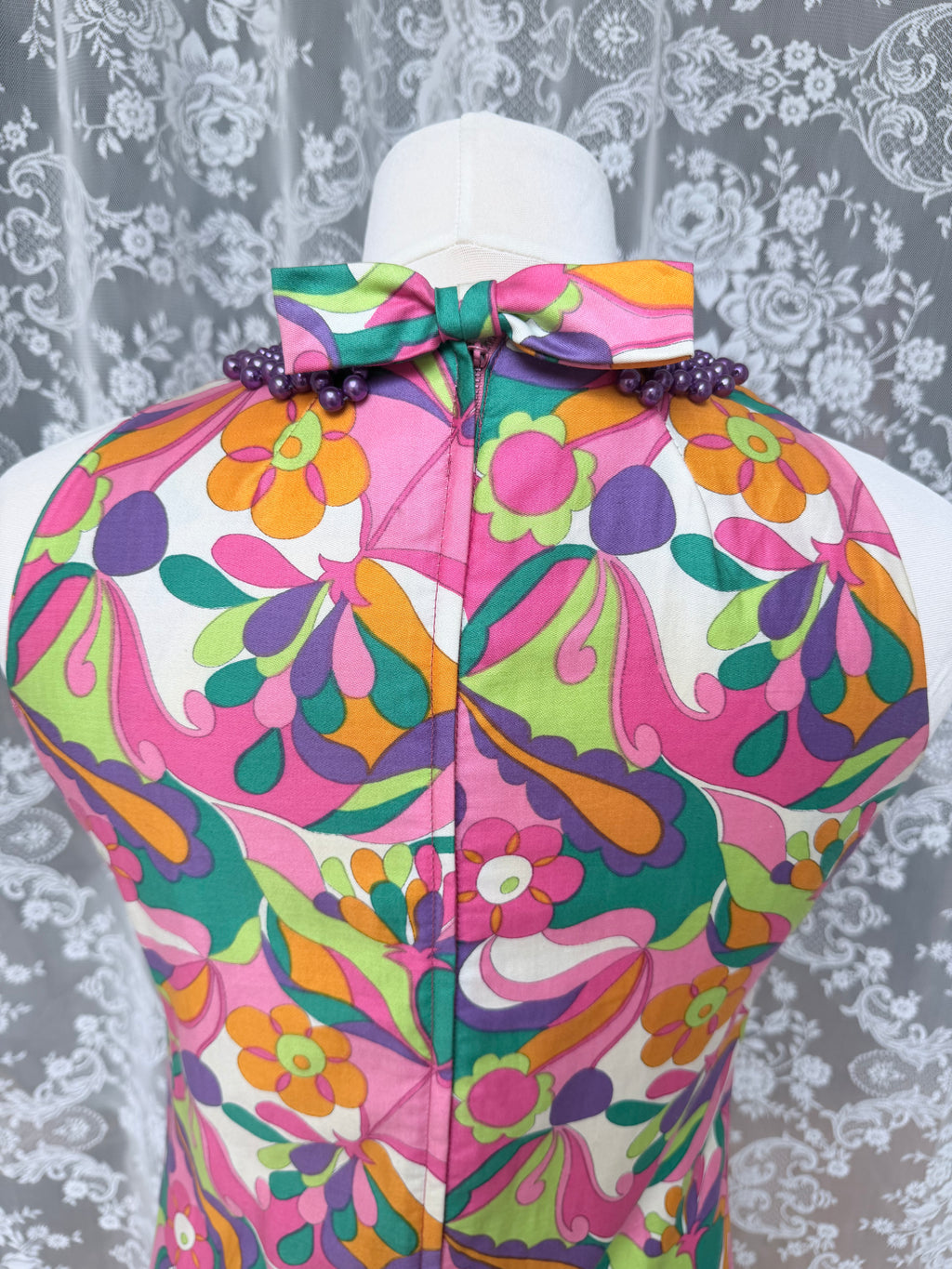 Vintage 1960s Richard Shops Psychedelic Maxi Dress