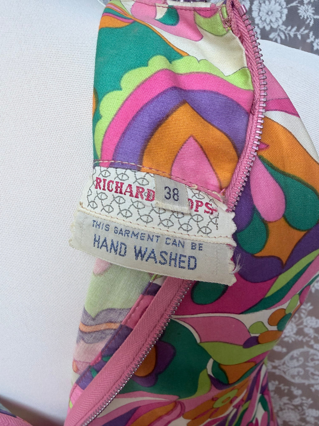Vintage 1960s Richard Shops Psychedelic Maxi Dress