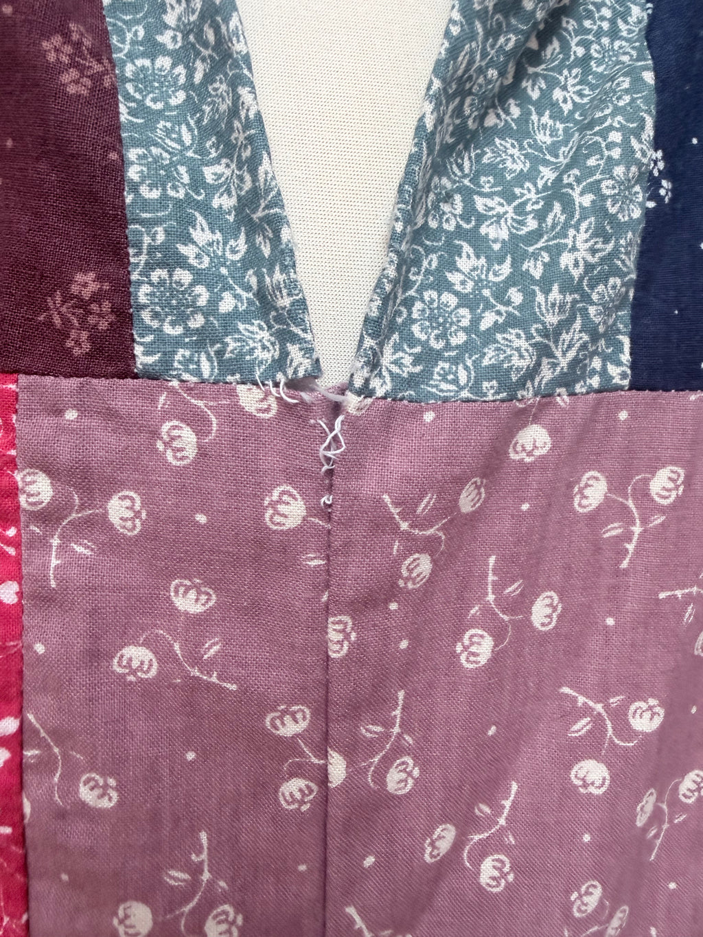 Handmade 1970s Patchwork Skirt Made From Laura Ashley Materials