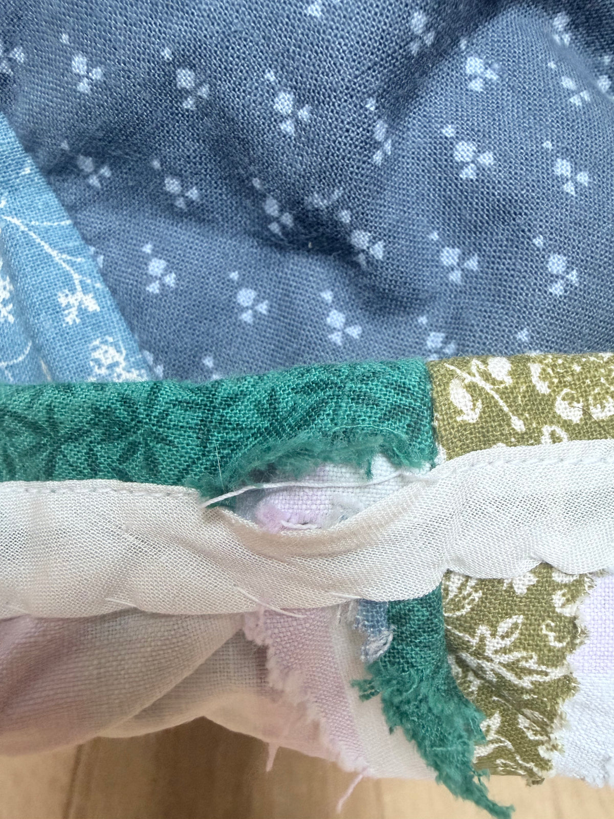 Handmade 1970s Patchwork Skirt Made From Laura Ashley Materials