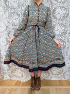 Vintage Origin 1970s Liberty of London Willian Morris Strawberry Thief Midi Dress