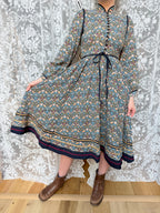 Vintage Origin 1970s Liberty of London Willian Morris Strawberry Thief Midi Dress