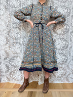 Vintage Origin 1970s Liberty of London Willian Morris Strawberry Thief Midi Dress