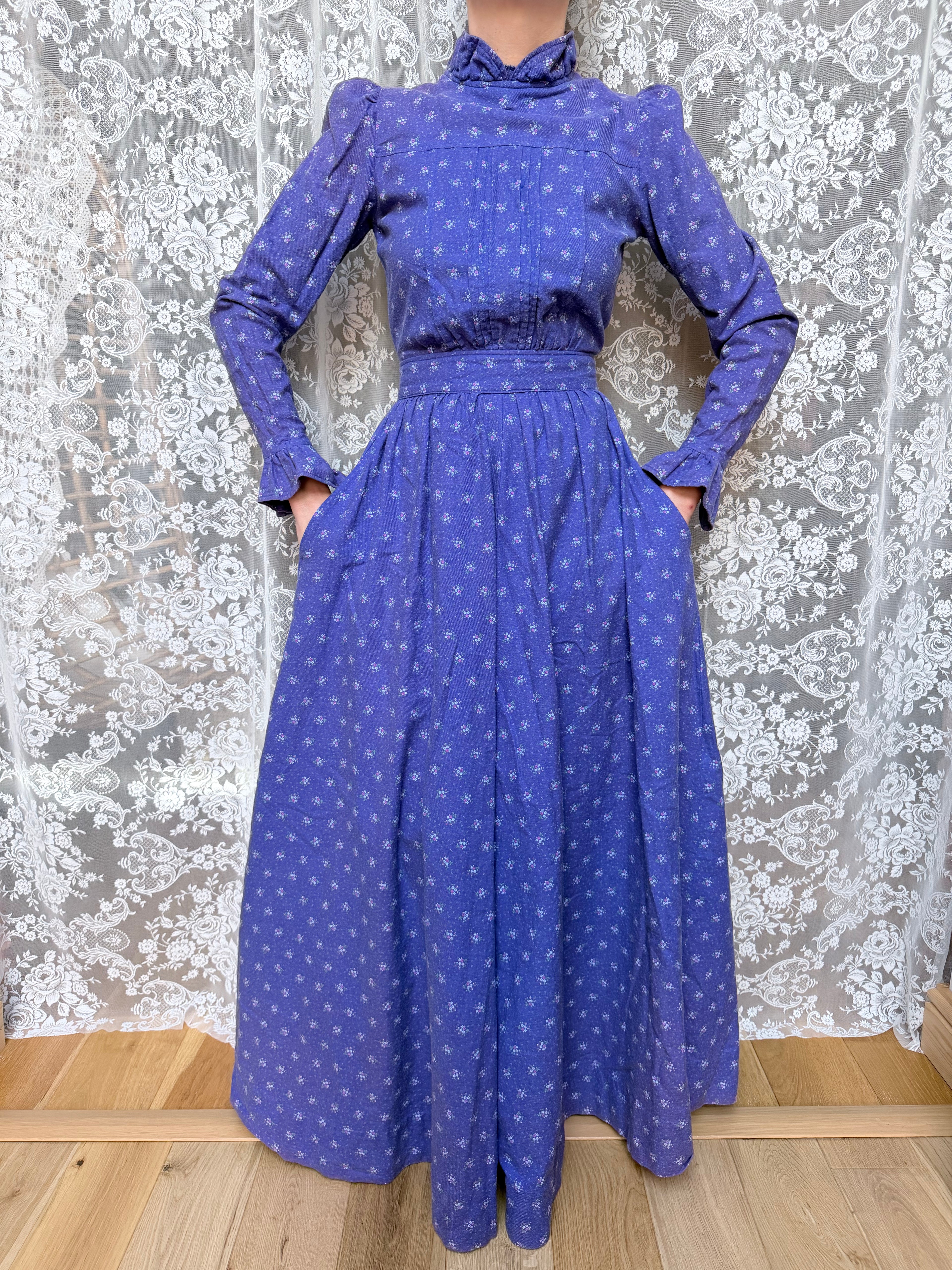 Vintage 1970s Laura Ashley Ditsy Floral Prairie Dress