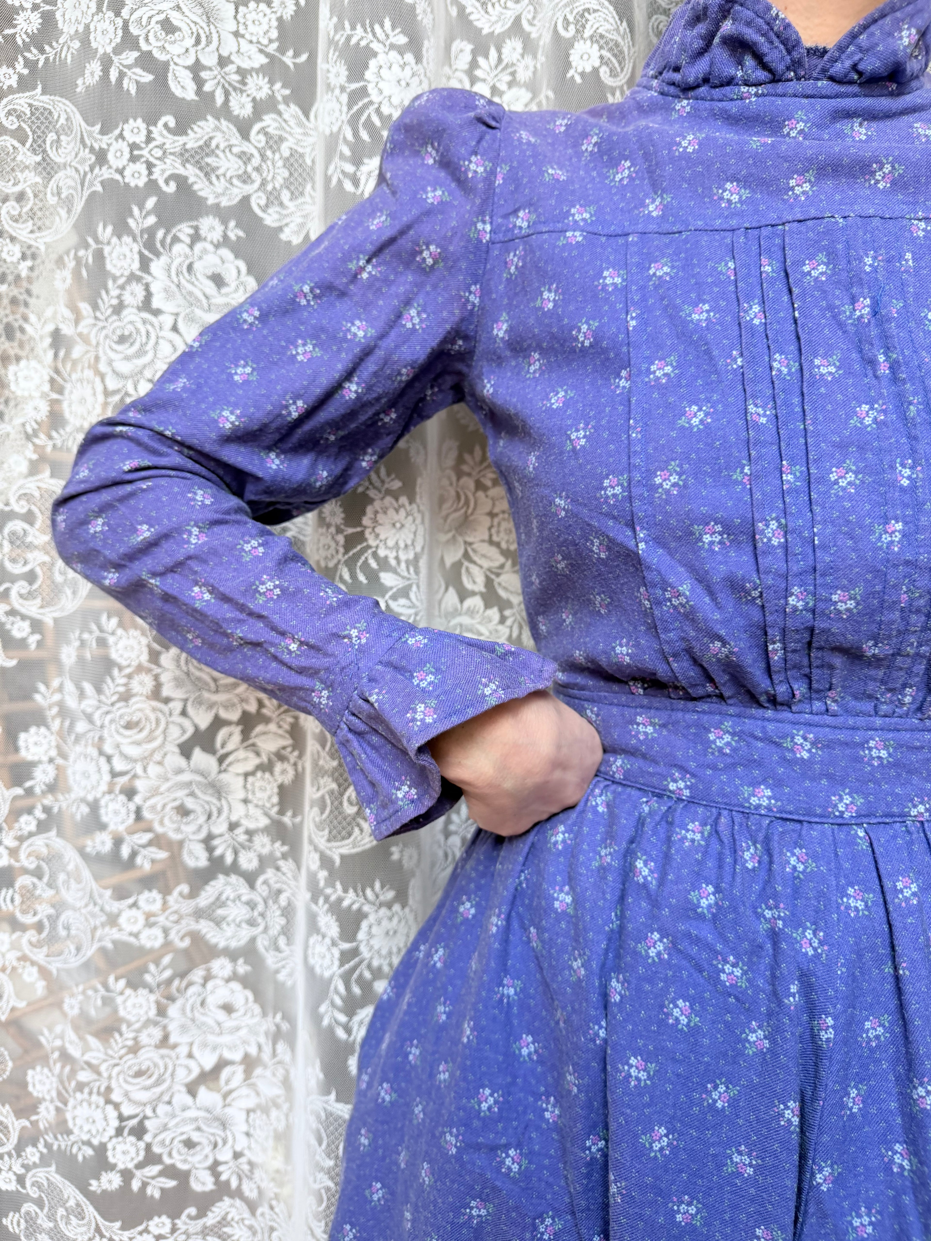 Vintage 1970s Laura Ashley Ditsy Floral Prairie Dress