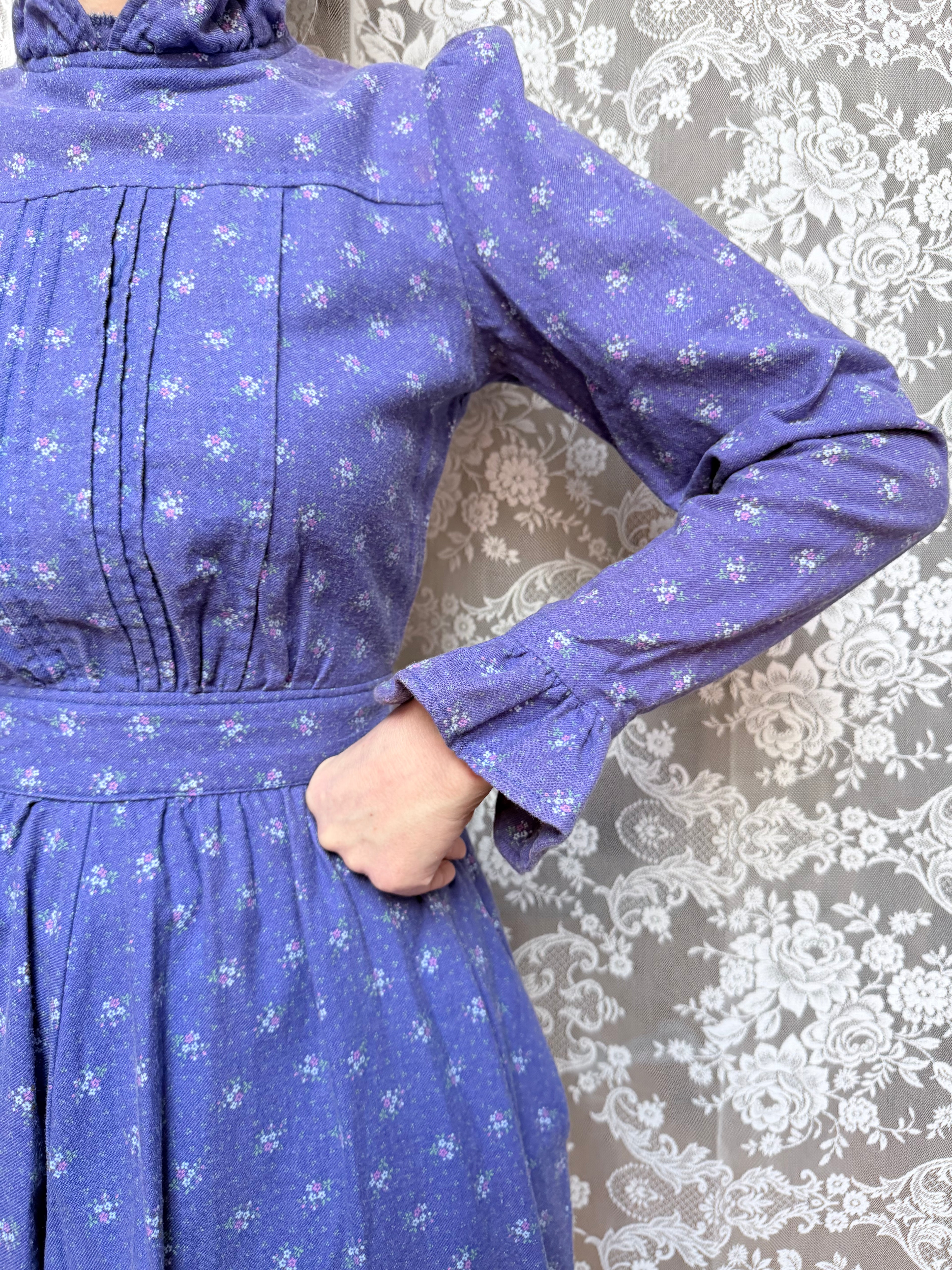 Vintage 1970s Laura Ashley Ditsy Floral Prairie Dress