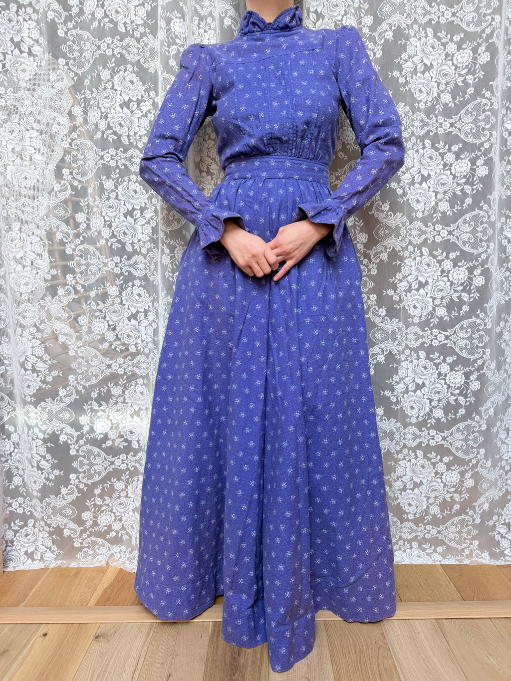 Vintage 1970s Laura Ashley Ditsy Floral Prairie Dress