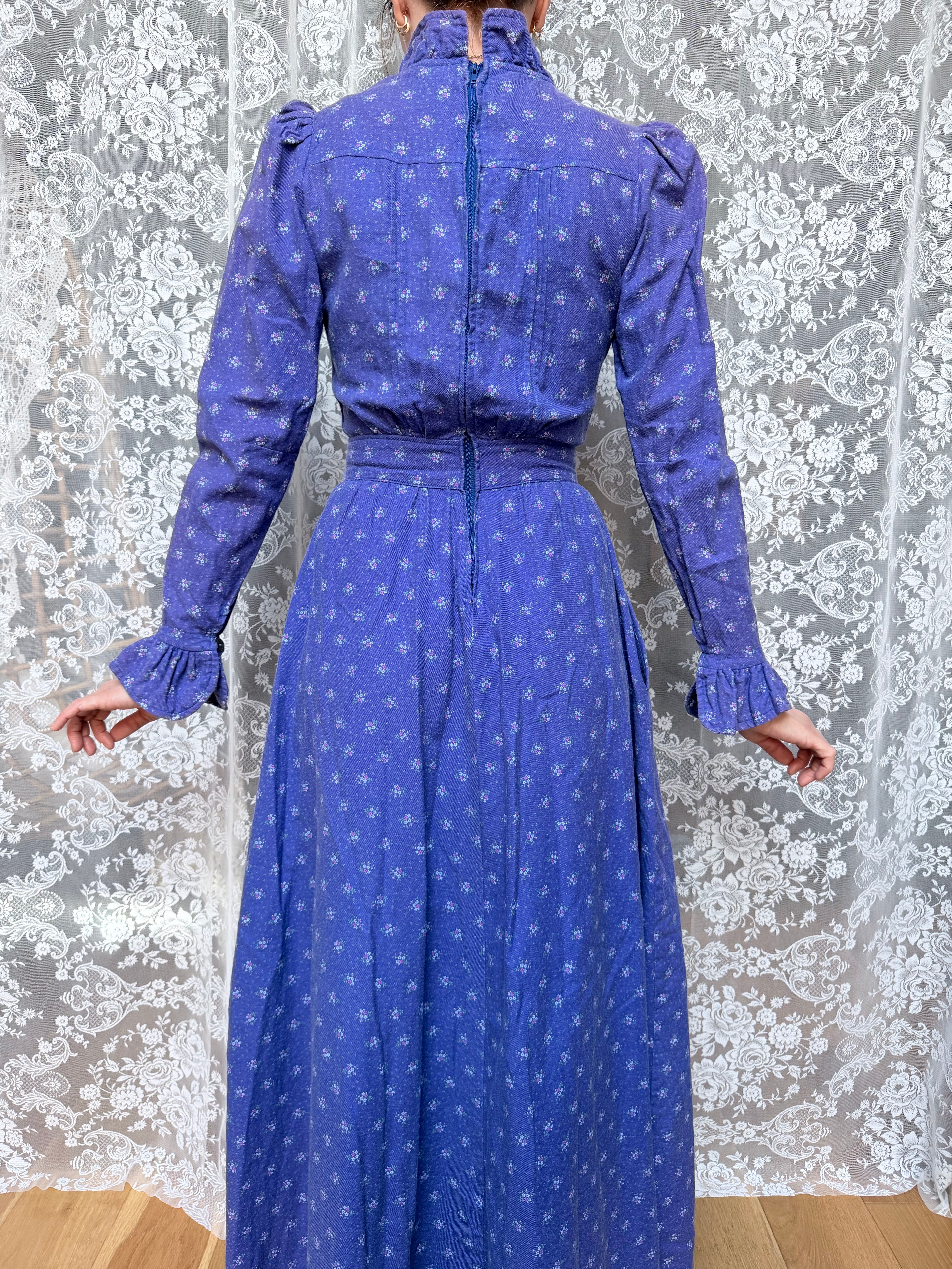 Vintage 1970s Laura Ashley Ditsy Floral Prairie Dress