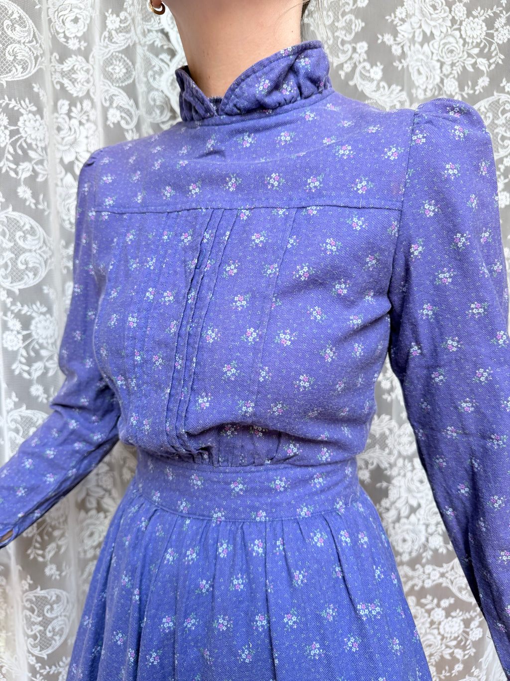 Vintage 1970s Laura Ashley Ditsy Floral Prairie Dress
