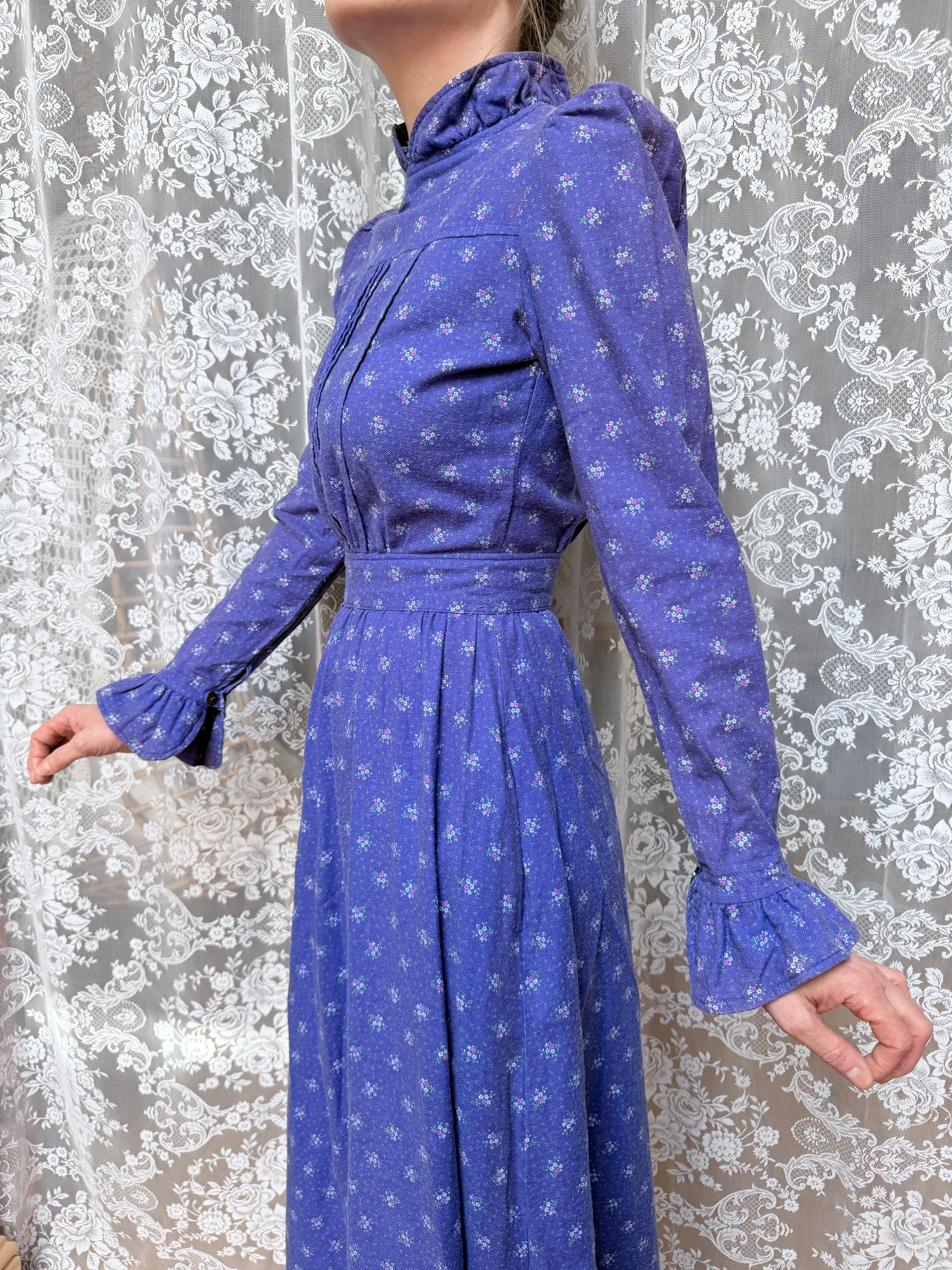 Vintage 1970s Laura Ashley Ditsy Floral Prairie Dress