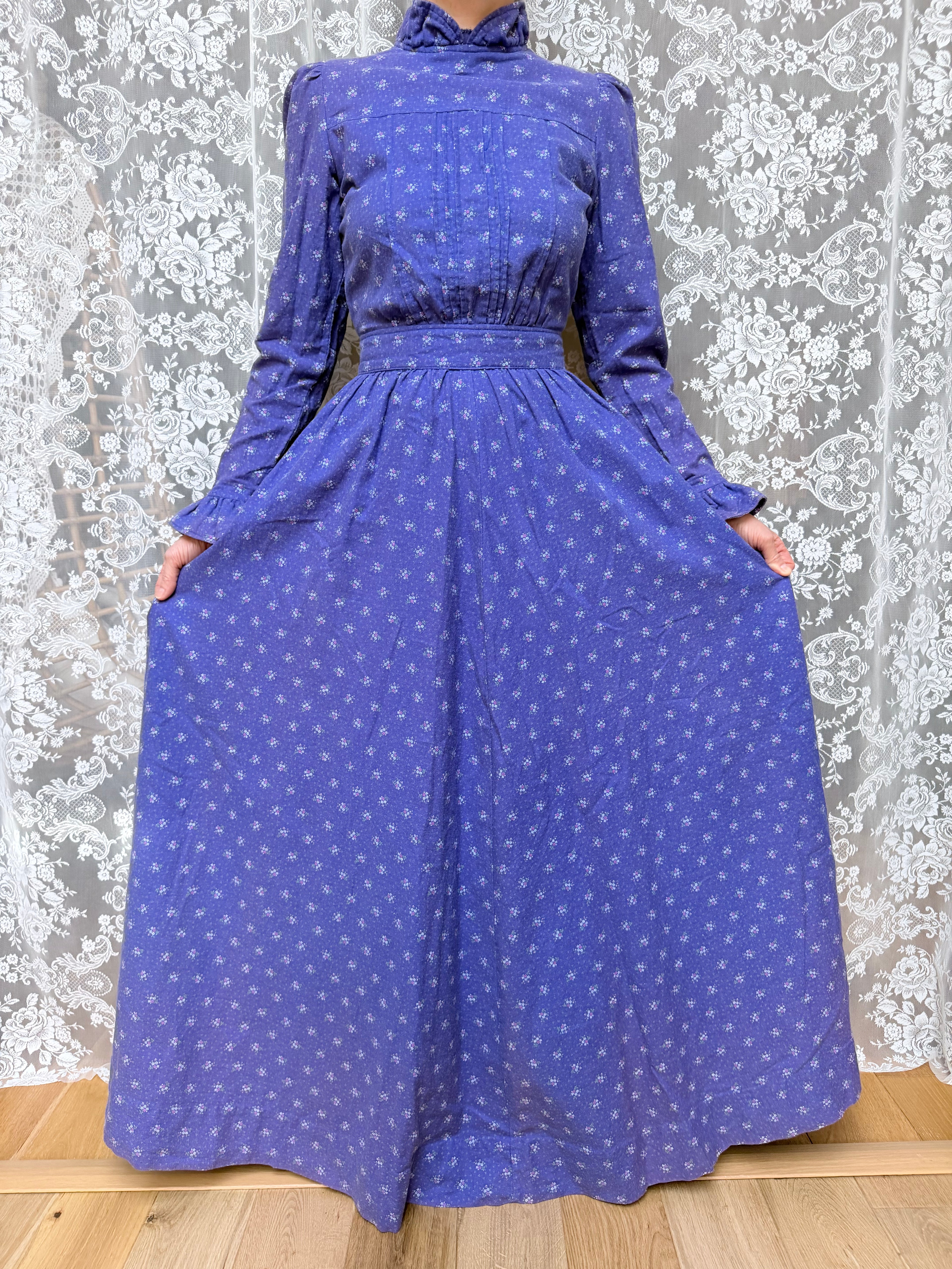 Vintage 1970s Laura Ashley Ditsy Floral Prairie Dress