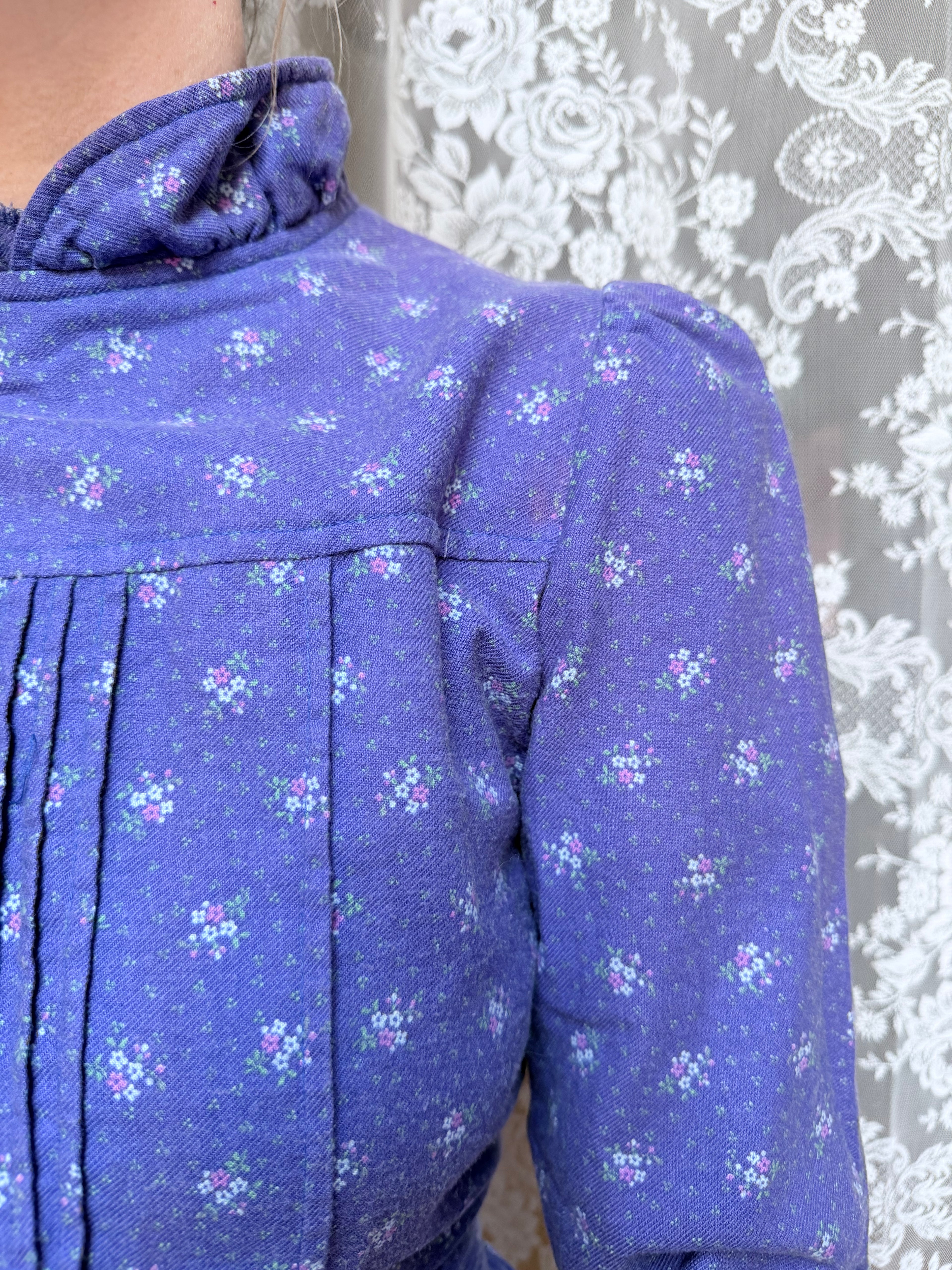 Vintage 1970s Laura Ashley Ditsy Floral Prairie Dress